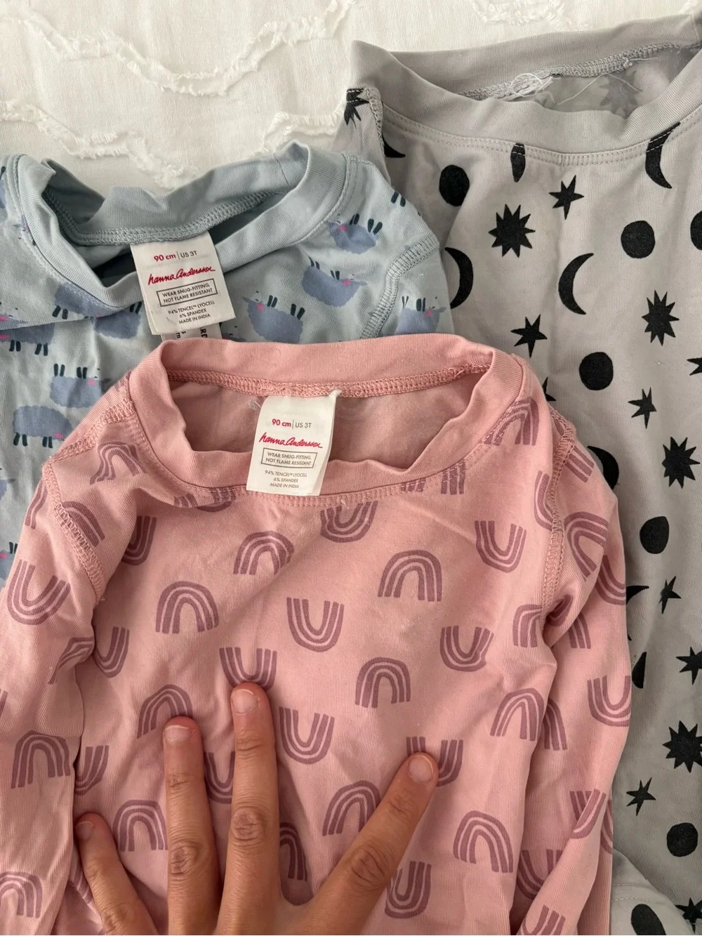 Hanna Andersson Toddler Pajama Trio - Pink, Blue & Gray Two Piece Pajamas